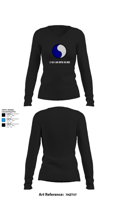 C-Co 1/116 29th IN BDE 88691555 Women's Long Sleeve V-neck Shirt - 22