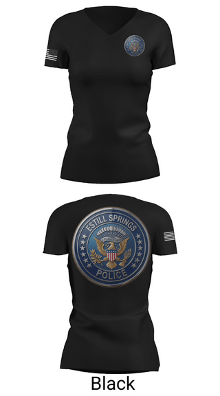 Womens Short Sleeve Vneck Shirt, Estill Springs Police Department, Police, Teamtime, Team time, sublimation, custom sports apparel, team uniforms, spirit wear, spiritwear, sports uniforms, custom shirts, team store, custom team store, fundraiser sports, apparel fundraiser