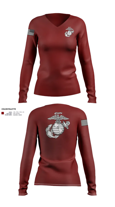 Echo company 2110 57585685 Women's Long Sleeve V-neck Shirt - 21