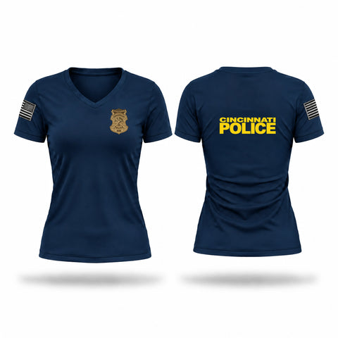 Womens Short Sleeve Vneck Shirt, Violent Crimes Squad (District Four), Police, Teamtime, Team time, sublimation, custom sports apparel, team uniforms, spirit wear, spiritwear, sports uniforms, custom shirts, team store, custom team store, fundraiser sports, apparel fundraiser