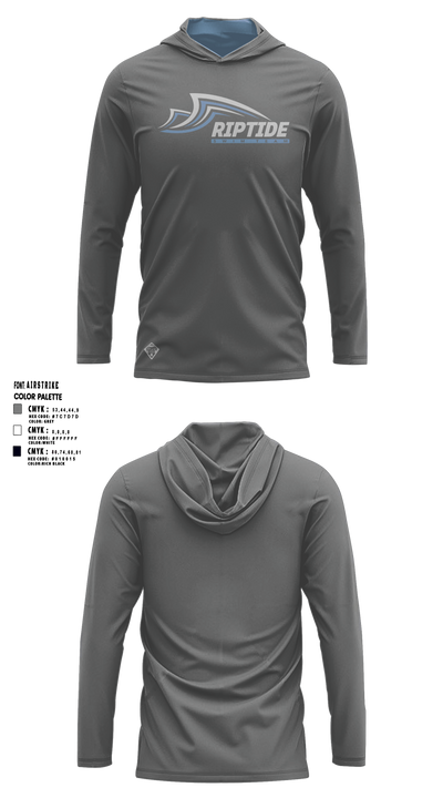 Riptide Swim Team 57097736 Hooded Long Sleeve Performance Shirt - 1