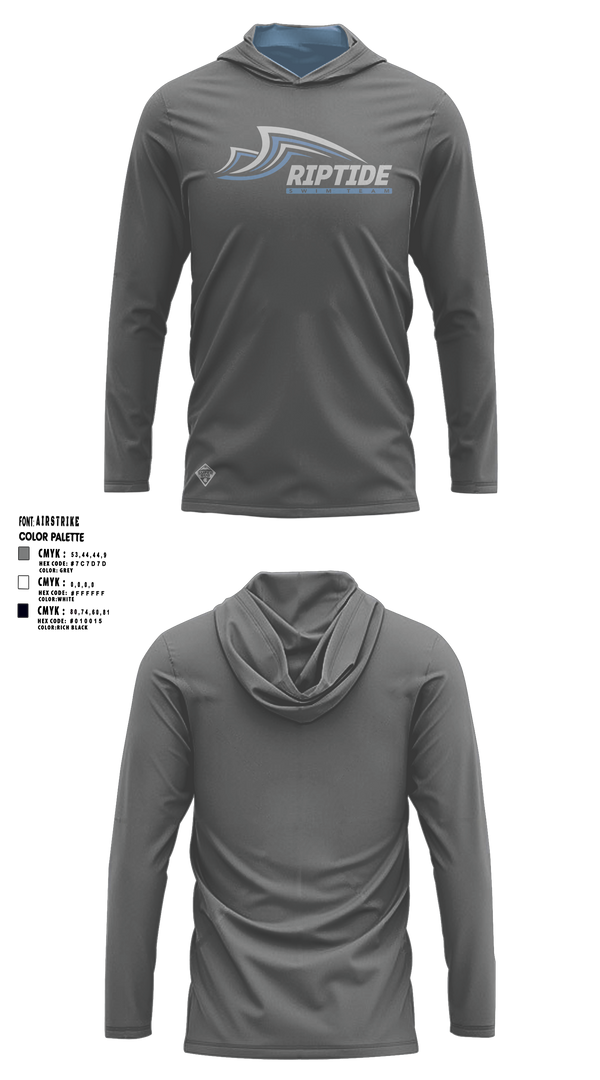 Long Sleeve Shooting Shirt, Riptide Swim Team, Swimming, Teamtime, Team time, sublimation, custom sports apparel, team uniforms, spirit wear, spiritwear, sports uniforms, custom shirts, team store, custom team store, fundraiser sports, apparel fundraiser