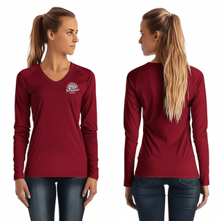 Women's Long Sleeve Vneck Shirt, Talladega College Volleyball, Women's Volleyball, Teamtime, Team time, sublimation, custom sports apparel, team uniforms, spirit wear, spiritwear, sports uniforms, custom shirts, team store, custom team store, fundraiser sports, apparel fundraiser