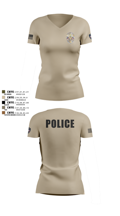 Miami Police Department 44557573 Women's Short Sleeve V-neck Shirt - 5