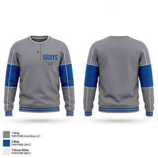 Crew Neck Sweatshirt, Grays (like the old Negro League team), Baseball, Teamtime, Team time, sublimation, custom sports apparel, team uniforms, spirit wear, spiritwear, sports uniforms, custom shirts, team store, custom team store, fundraiser sports, apparel fundraiser