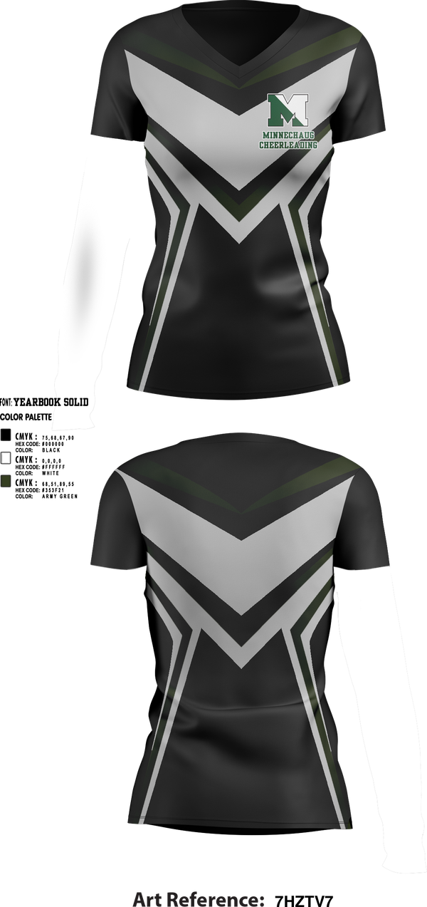 Womens Short Sleeve Vneck Shirt, Minnechaug Regional High School Cheer, Cheer, Teamtime, Team time, sublimation, custom sports apparel, team uniforms, spirit wear, spiritwear, sports uniforms, custom shirts, team store, custom team store, fundraiser sports, apparel fundraiser