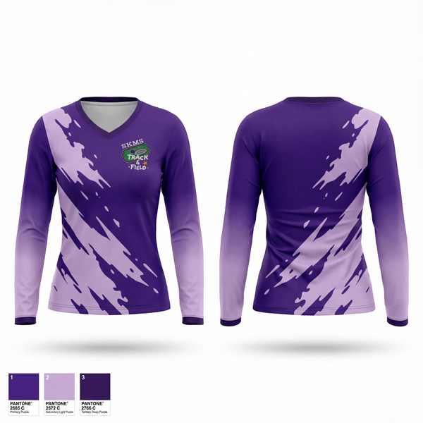 Womens Long Sleeve Vneck Shirt, Signal Knob Track & Field, Track & Field, Teamtime, Team time, sublimation, custom sports apparel, team uniforms, spirit wear, spiritwear, sports uniforms, custom shirts, team store, custom team store, fundraiser sports, apparel fundraiser