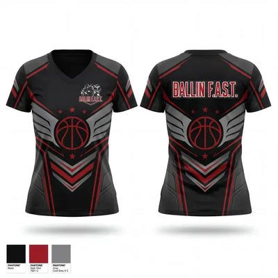 Ballin F.A.S.T 37920936 Women's Short Sleeve V-neck Shirt - 1