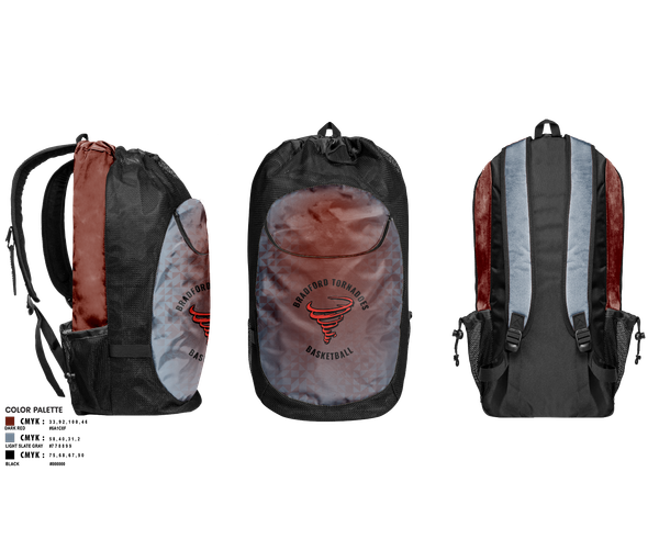 Gear Bag, Bradford Middle School Tornadoes, Women's Basketball, Teamtime, Team time, sublimation, custom sports apparel, team uniforms, spirit wear, spiritwear, sports uniforms, custom shirts, team store, custom team store, fundraiser sports, apparel fundraiser