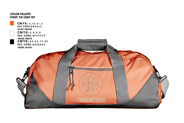 Duffle Bag, Withrow Band, Spirit Store, Teamtime, Team time, sublimation, custom sports apparel, team uniforms, spirit wear, spiritwear, sports uniforms, custom shirts, team store, custom team store, fundraiser sports, apparel fundraiser