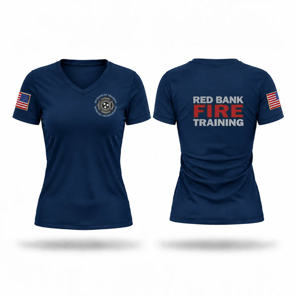 Womens Short Sleeve Vneck Shirt, Red Bank Fire Department, Fire Department, Teamtime, Team time, sublimation, custom sports apparel, team uniforms, spirit wear, spiritwear, sports uniforms, custom shirts, team store, custom team store, fundraiser sports, apparel fundraiser