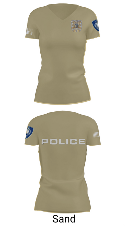 Vincennes Police Department 76255219 Women's Short Sleeve V-neck Shirt - 84
