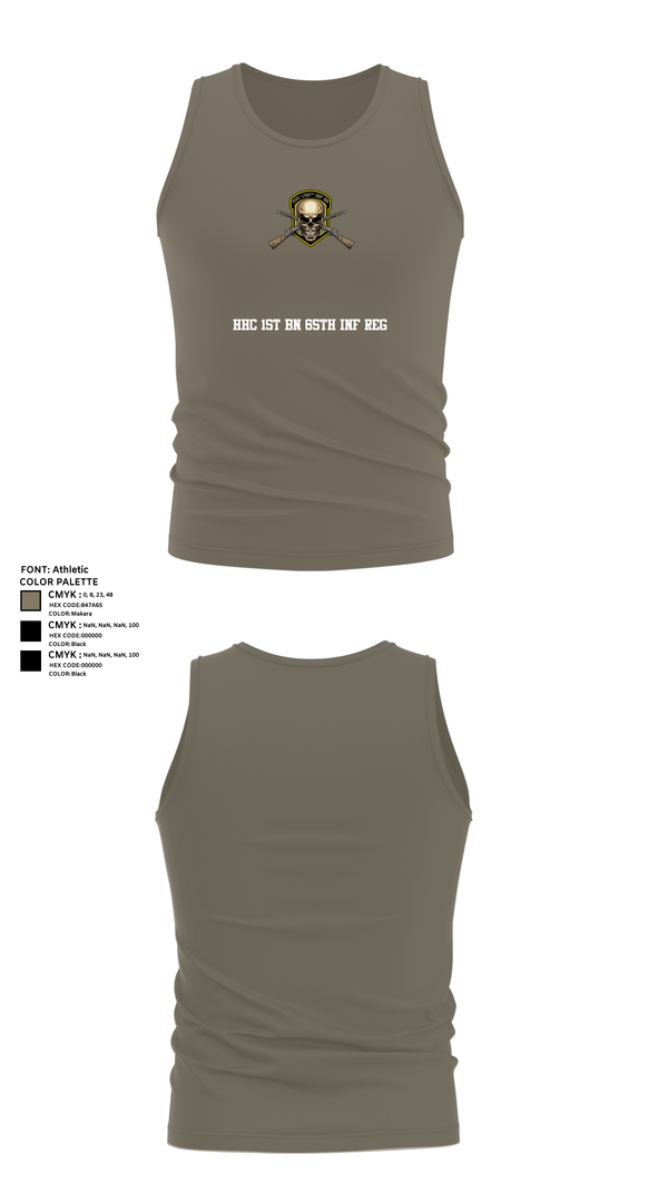 Tank Top, HHC 1ST BN 65TH INF REG, , Teamtime, Team time, sublimation, custom sports apparel, team uniforms, spirit wear, spiritwear, sports uniforms, custom shirts, team store, custom team store, fundraiser sports, apparel fundraiser