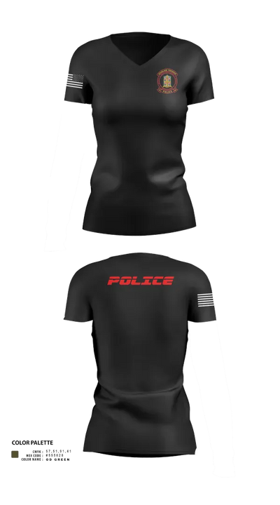 Douglass Township Police Department 8004628 Women's Short Sleeve V-neck Shirt - 30