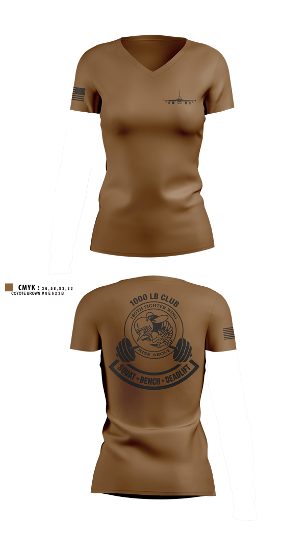 Womens Short Sleeve Vneck Shirt, 180th fighter wing, Air Force, Teamtime, Team time, sublimation, custom sports apparel, team uniforms, spirit wear, spiritwear, sports uniforms, custom shirts, team store, custom team store, fundraiser sports, apparel fundraiser
