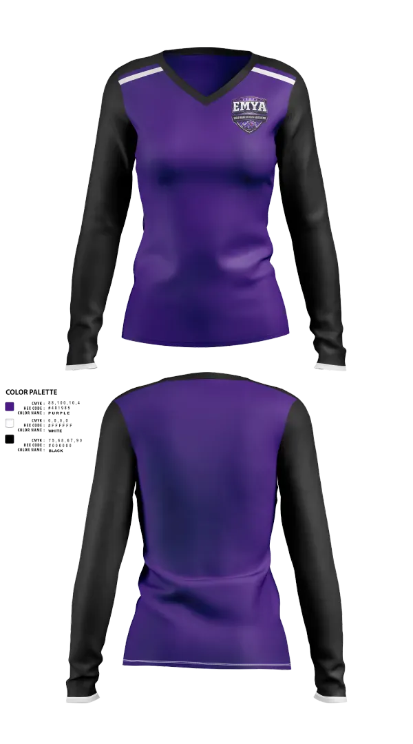 Womens Long Sleeve Vneck Shirt, Horned Frogs, , Teamtime, Team time, sublimation, custom sports apparel, team uniforms, spirit wear, spiritwear, sports uniforms, custom shirts, team store, custom team store, fundraiser sports, apparel fundraiser