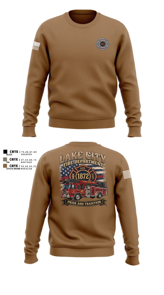 Crew Neck Sweatshirt, Lake City Fire Department, Fire Department, Teamtime, Team time, sublimation, custom sports apparel, team uniforms, spirit wear, spiritwear, sports uniforms, custom shirts, team store, custom team store, fundraiser sports, apparel fundraiser