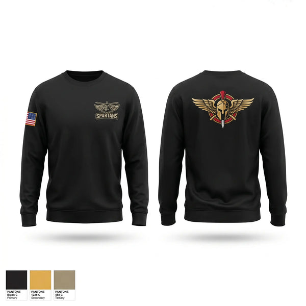 Crew Neck Sweatshirt, 2nd Platoon Charlie Company 129 “Spartans”, Army, Teamtime, Team time, sublimation, custom sports apparel, team uniforms, spirit wear, spiritwear, sports uniforms, custom shirts, team store, custom team store, fundraiser sports, apparel fundraiser