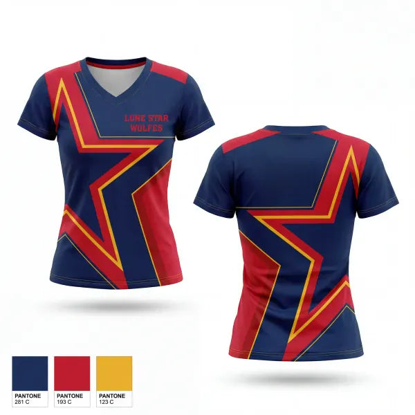 Womens Short Sleeve Vneck Shirt, LoneStar Wolfs, Softball, Teamtime, Team time, sublimation, custom sports apparel, team uniforms, spirit wear, spiritwear, sports uniforms, custom shirts, team store, custom team store, fundraiser sports, apparel fundraiser