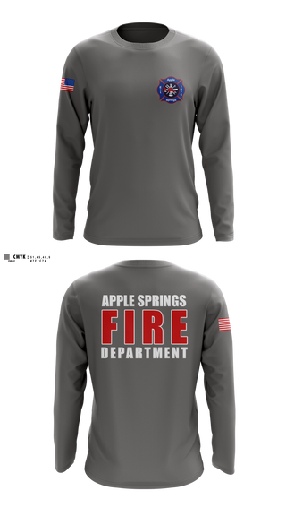 Long Sleeve Performance Shirt, Apple Springs, Fire Department, Teamtime, Team time, sublimation, custom sports apparel, team uniforms, spirit wear, spiritwear, sports uniforms, custom shirts, team store, custom team store, fundraiser sports, apparel fundraiser
