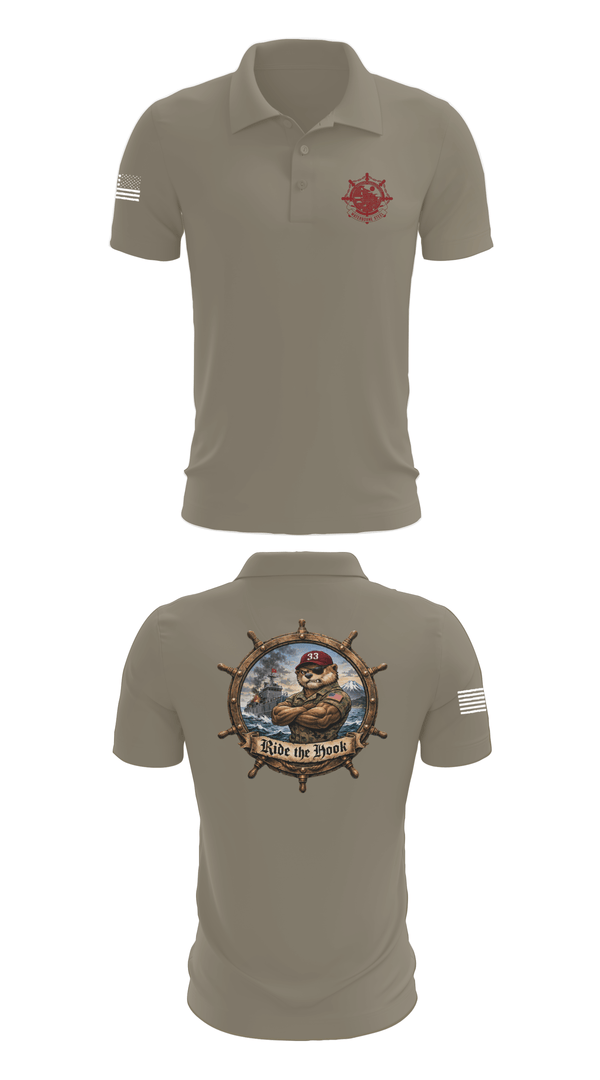 Short Sleeve Performance Polo, Ride The Hook, Army, Teamtime, Team time, sublimation, custom sports apparel, team uniforms, spirit wear, spiritwear, sports uniforms, custom shirts, team store, custom team store, fundraiser sports, apparel fundraiser