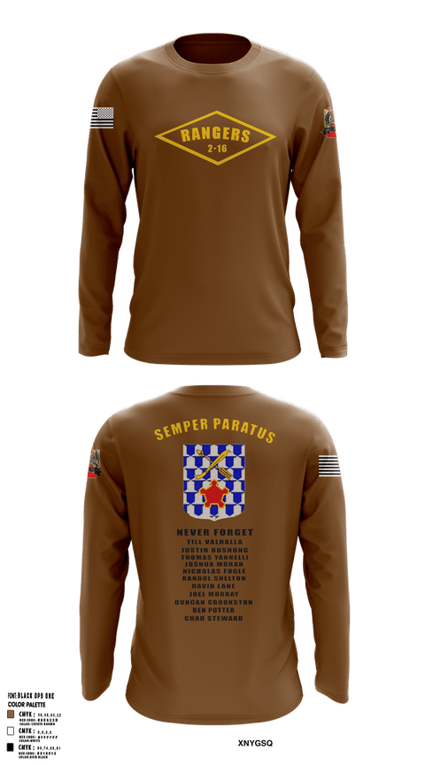 Long Sleeve Performance Shirt, 2-16 rangers, Army, Teamtime, Team time, sublimation, custom sports apparel, team uniforms, spirit wear, spiritwear, sports uniforms, custom shirts, team store, custom team store, fundraiser sports, apparel fundraiser