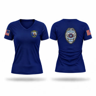 Womens Short Sleeve Vneck Shirt, Enid Police Department, Police, Teamtime, Team time, sublimation, custom sports apparel, team uniforms, spirit wear, spiritwear, sports uniforms, custom shirts, team store, custom team store, fundraiser sports, apparel fundraiser