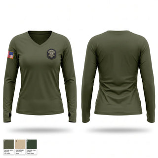 Womens Long Sleeve Vneck Shirt, Richland County SRT, Police, Teamtime, Team time, sublimation, custom sports apparel, team uniforms, spirit wear, spiritwear, sports uniforms, custom shirts, team store, custom team store, fundraiser sports, apparel fundraiser