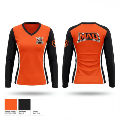 MAD Xtreme 53629600 Women's Long Sleeve V-neck Shirt - 1