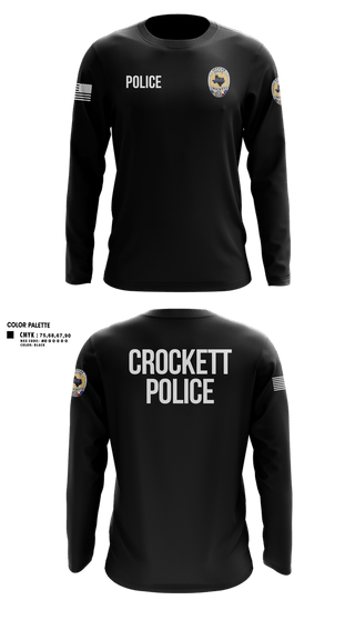 Long Sleeve Performance Shirt, Crockett Police Department, Police, Teamtime, Team time, sublimation, custom sports apparel, team uniforms, spirit wear, spiritwear, sports uniforms, custom shirts, team store, custom team store, fundraiser sports, apparel fundraiser