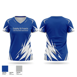 Womens Short Sleeve Vneck Shirt, Cudahy St Francis Little Baseball Association, Baseball, Teamtime, Team time, sublimation, custom sports apparel, team uniforms, spirit wear, spiritwear, sports uniforms, custom shirts, team store, custom team store, fundraiser sports, apparel fundraiser