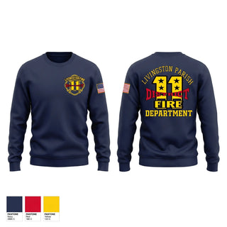 Crew Neck Sweatshirt, Livingston parish fire district 11, Fire Department, Teamtime, Team time, sublimation, custom sports apparel, team uniforms, spirit wear, spiritwear, sports uniforms, custom shirts, team store, custom team store, fundraiser sports, apparel fundraiser
