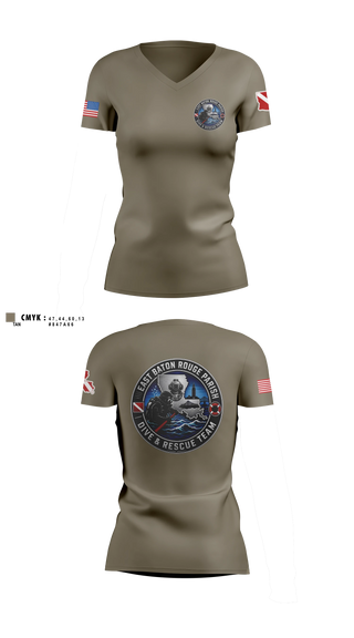 Womens Short Sleeve Vneck Shirt, East Baton Rouge Parish Dive & Rescue Team, Fire Department, Teamtime, Team time, sublimation, custom sports apparel, team uniforms, spirit wear, spiritwear, sports uniforms, custom shirts, team store, custom team store, fundraiser sports, apparel fundraiser