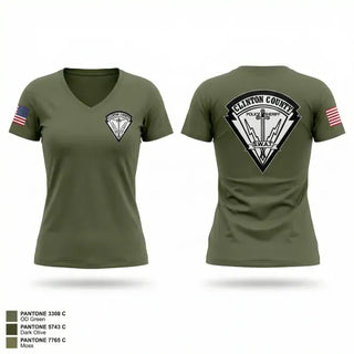 Womens Short Sleeve Vneck Shirt, Clinton County SWAT, Police, Teamtime, Team time, sublimation, custom sports apparel, team uniforms, spirit wear, spiritwear, sports uniforms, custom shirts, team store, custom team store, fundraiser sports, apparel fundraiser