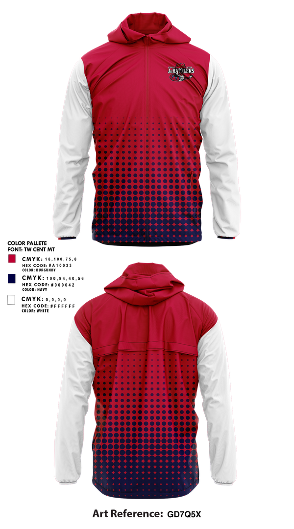 Windbreaker, Union Mine Jr. Rattlers Football And Cheer, , Teamtime, Team time, sublimation, custom sports apparel, team uniforms, spirit wear, spiritwear, sports uniforms, custom shirts, team store, custom team store, fundraiser sports, apparel fundraiser