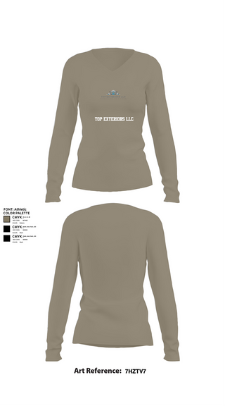 Womens Long Sleeve Vneck Shirt, Top Exteriors LLC, , Teamtime, Team time, sublimation, custom sports apparel, team uniforms, spirit wear, spiritwear, sports uniforms, custom shirts, team store, custom team store, fundraiser sports, apparel fundraiser