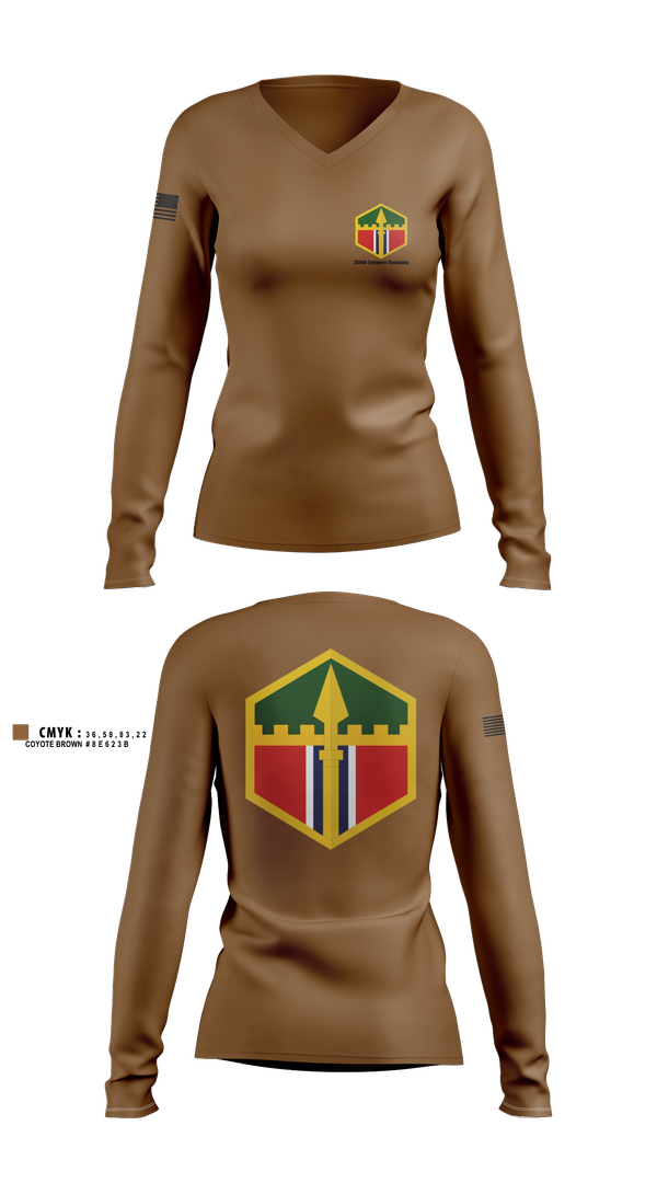 Womens Long Sleeve Vneck Shirt, 350th engineer company, , Teamtime, Team time, sublimation, custom sports apparel, team uniforms, spirit wear, spiritwear, sports uniforms, custom shirts, team store, custom team store, fundraiser sports, apparel fundraiser