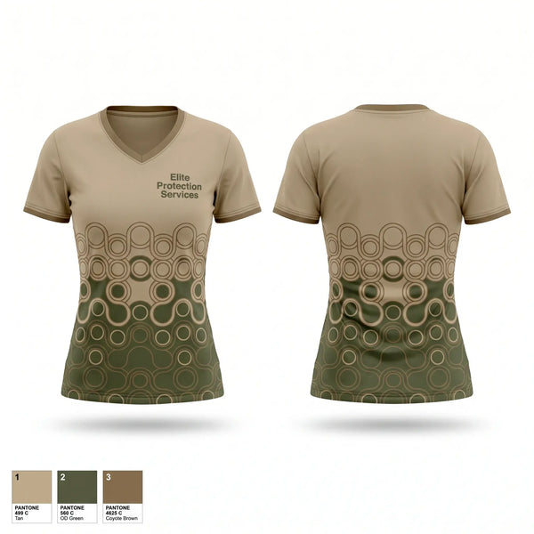 Womens Short Sleeve Vneck Shirt, Elite Protection Services, , Teamtime, Team time, sublimation, custom sports apparel, team uniforms, spirit wear, spiritwear, sports uniforms, custom shirts, team store, custom team store, fundraiser sports, apparel fundraiser