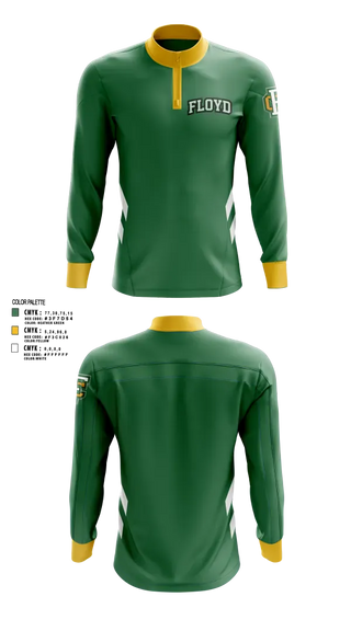 Quarter Zip Jacket, Floyd Central, Women's Volleyball, Teamtime, Team time, sublimation, custom sports apparel, team uniforms, spirit wear, spiritwear, sports uniforms, custom shirts, team store, custom team store, fundraiser sports, apparel fundraiser