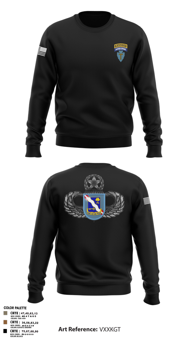 Crew Neck Sweatshirt, 1-143rd airborne infantry regiment, , Teamtime, Team time, sublimation, custom sports apparel, team uniforms, spirit wear, spiritwear, sports uniforms, custom shirts, team store, custom team store, fundraiser sports, apparel fundraiser