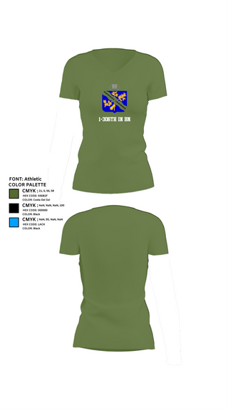 Womens Short Sleeve Vneck Shirt, 1-306th IN BN, , Teamtime, Team time, sublimation, custom sports apparel, team uniforms, spirit wear, spiritwear, sports uniforms, custom shirts, team store, custom team store, fundraiser sports, apparel fundraiser
