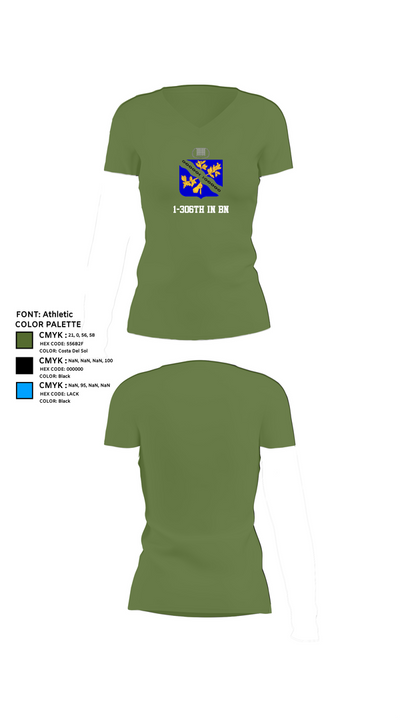1-306th IN BN 86635313 Women's Short Sleeve V-neck Shirt - 44