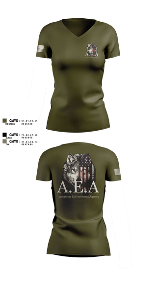 Womens Short Sleeve Vneck Shirt, American Enforcement Agency, Police, Teamtime, Team time, sublimation, custom sports apparel, team uniforms, spirit wear, spiritwear, sports uniforms, custom shirts, team store, custom team store, fundraiser sports, apparel fundraiser