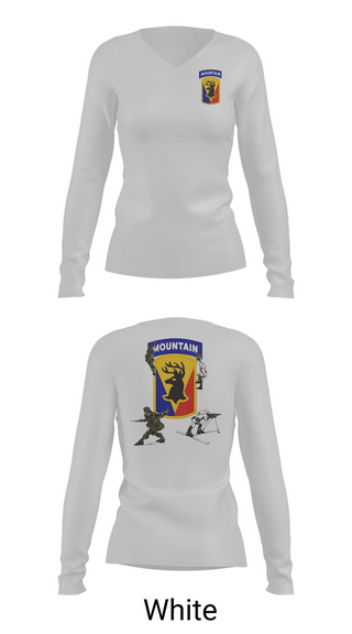 Womens Long Sleeve Vneck Shirt, 86th IBCT, Army, Teamtime, Team time, sublimation, custom sports apparel, team uniforms, spirit wear, spiritwear, sports uniforms, custom shirts, team store, custom team store, fundraiser sports, apparel fundraiser