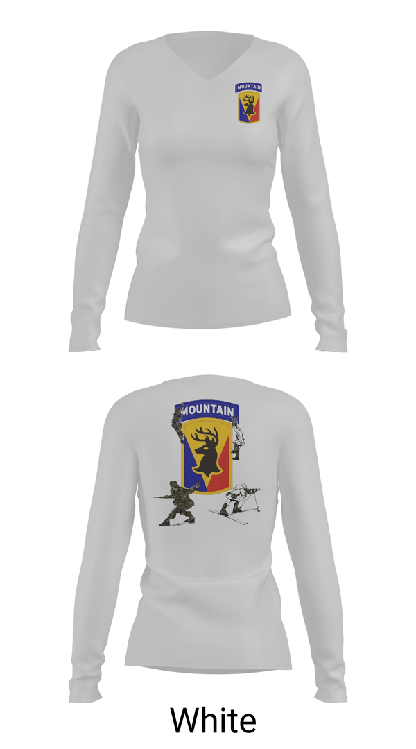 Womens Long Sleeve Vneck Shirt, 86th IBCT, Army, Teamtime, Team time, sublimation, custom sports apparel, team uniforms, spirit wear, spiritwear, sports uniforms, custom shirts, team store, custom team store, fundraiser sports, apparel fundraiser