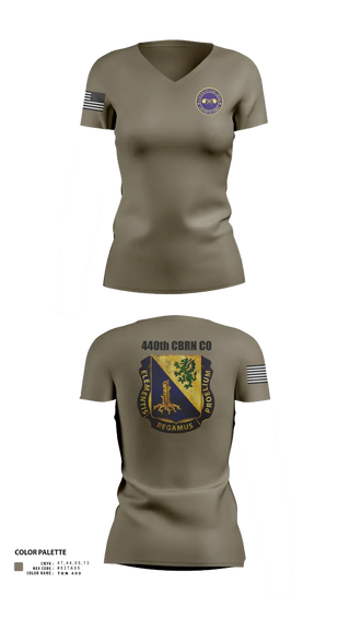Womens Short Sleeve Vneck Shirt, 440th CBRN CO, , Teamtime, Team time, sublimation, custom sports apparel, team uniforms, spirit wear, spiritwear, sports uniforms, custom shirts, team store, custom team store, fundraiser sports, apparel fundraiser