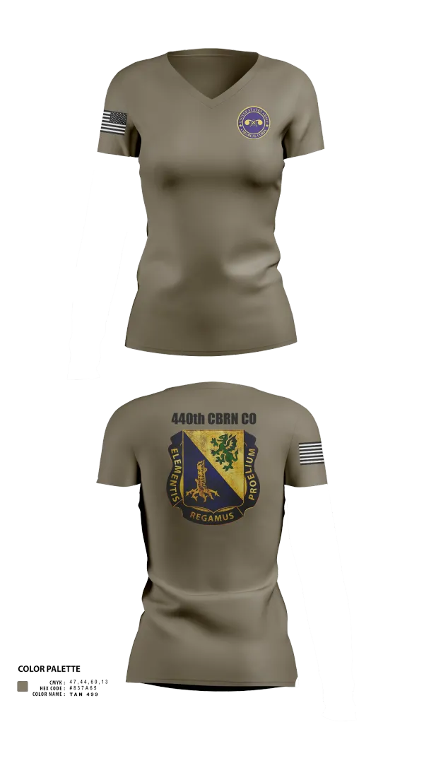 Womens Short Sleeve Vneck Shirt, 440th CBRN CO, , Teamtime, Team time, sublimation, custom sports apparel, team uniforms, spirit wear, spiritwear, sports uniforms, custom shirts, team store, custom team store, fundraiser sports, apparel fundraiser