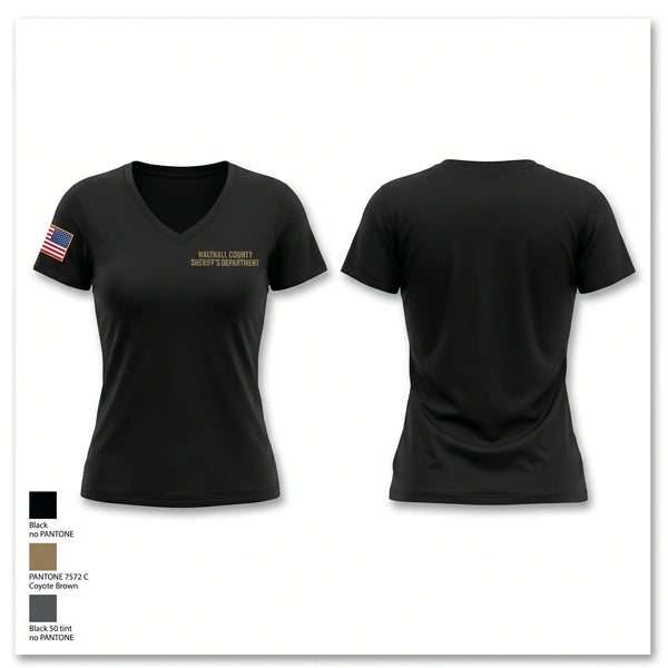 Womens Short Sleeve Vneck Shirt, Walthall county sheriff’s department, Police, Teamtime, Team time, sublimation, custom sports apparel, team uniforms, spirit wear, spiritwear, sports uniforms, custom shirts, team store, custom team store, fundraiser sports, apparel fundraiser
