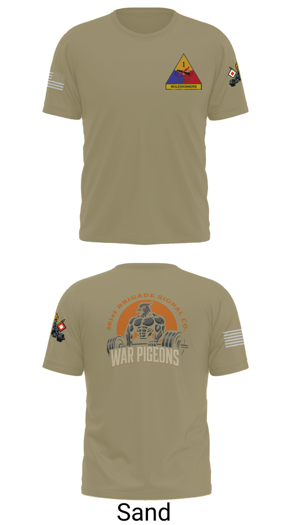 Old School Cotton Feel Shirt, 261st War Pigeons, Army, Teamtime, Team time, sublimation, custom sports apparel, team uniforms, spirit wear, spiritwear, sports uniforms, custom shirts, team store, custom team store, fundraiser sports, apparel fundraiser