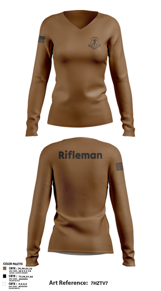 Womens Long Sleeve Vneck Shirt, Pershing Rifles, Army, Teamtime, Team time, sublimation, custom sports apparel, team uniforms, spirit wear, spiritwear, sports uniforms, custom shirts, team store, custom team store, fundraiser sports, apparel fundraiser